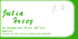 julia hricz business card